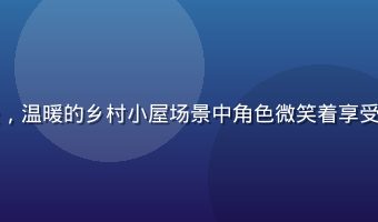 小水看番治愈系经典动漫，温暖的乡村小屋场景中角色微笑着享受宁静午后，画面柔和治愈